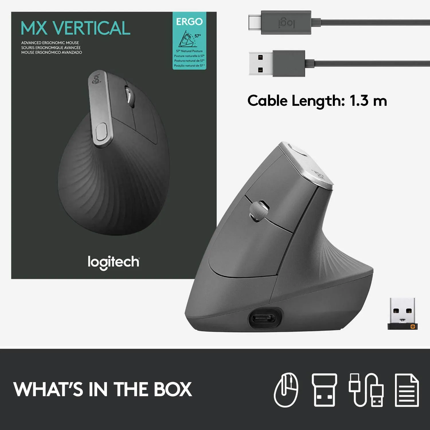 Logitech Wireless Mouse MX Vertical Ergo (Open Box) view 3